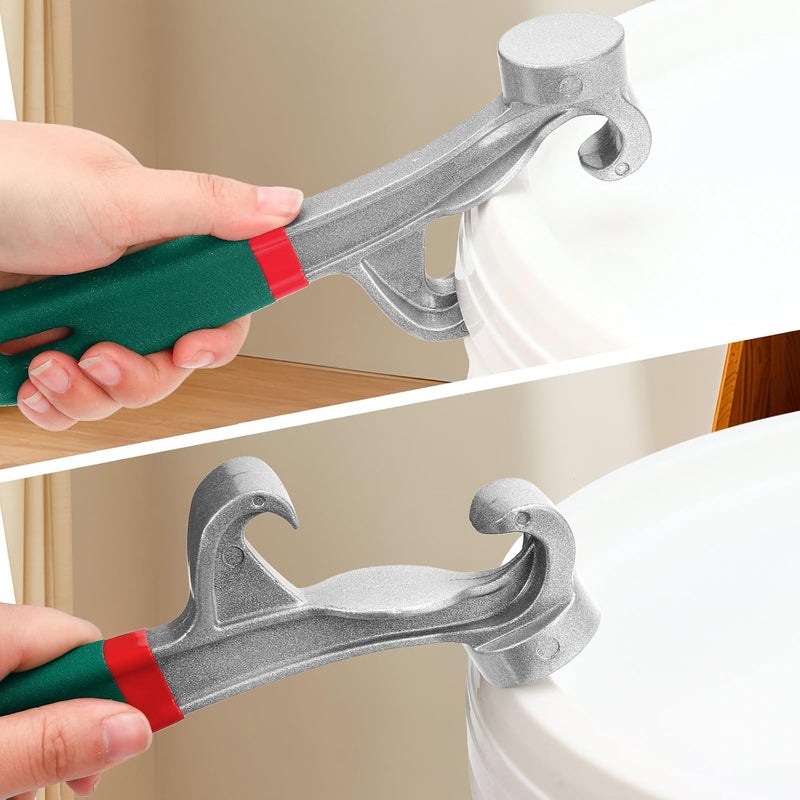 NEATABY Bucket Opener Tool 5 Gallon, 1 Pcs 8.5 Inches Bucket Lid Open Wrench, Aluminum Alloy Paint Pail Can Remover Tools with Non-slip Rubber Grip for Industrial and Home Use - Image 2